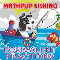 MathPup Fishing Equivalent Fractions icon