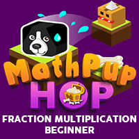 MathPup Hop Fraction Multiplication Beginner