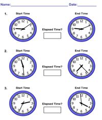 elapsed time worksheet pic